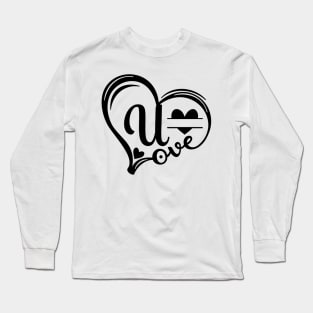 letter u monogram in the shape of love Long Sleeve T-Shirt